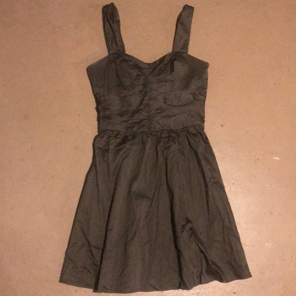Express gray fit and flare sweetheart skater dress